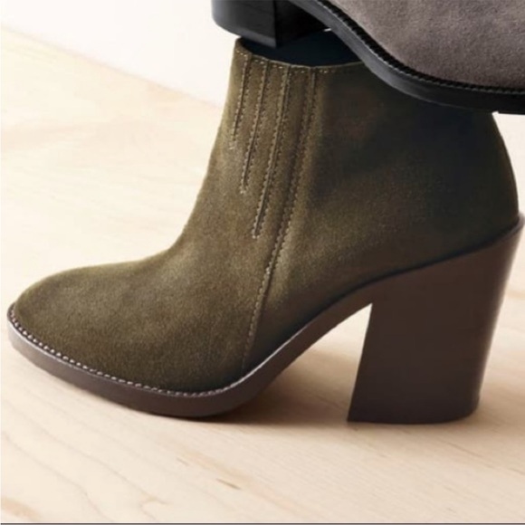 Aquatalia Shoes - Aquatalia Green ‘Loren’ Suede Heeled Boots - waterproof